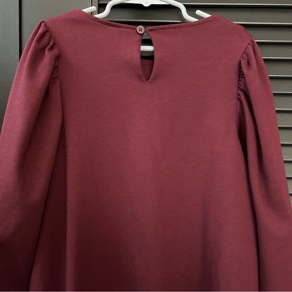 Zara Kids Burgundy Long Sleeve Dress,Trending Color for Fall, Size 11/12 - Picture 6 of 9